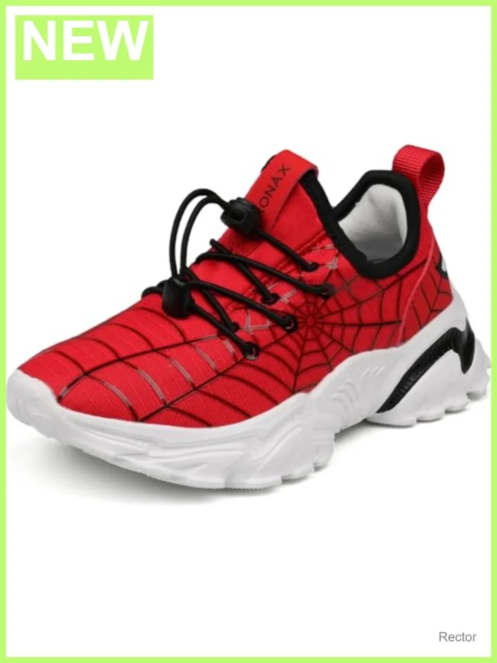 Boys Spider Web Sneakers Lightweight Bungee Lace Tennis Shoes for School